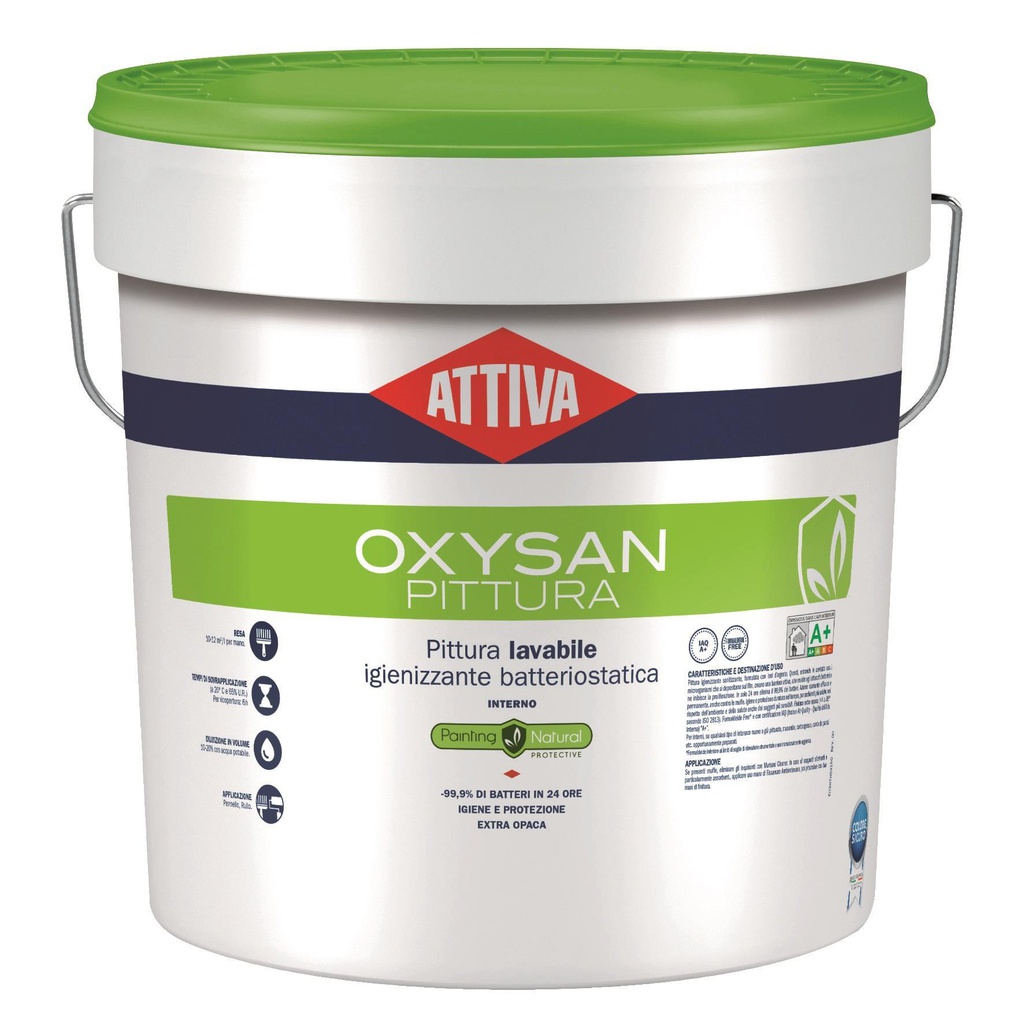 ATTIVA OXYSAN PITTURA IGIENIZZANTE BATTERIOSTATICA 5 LT