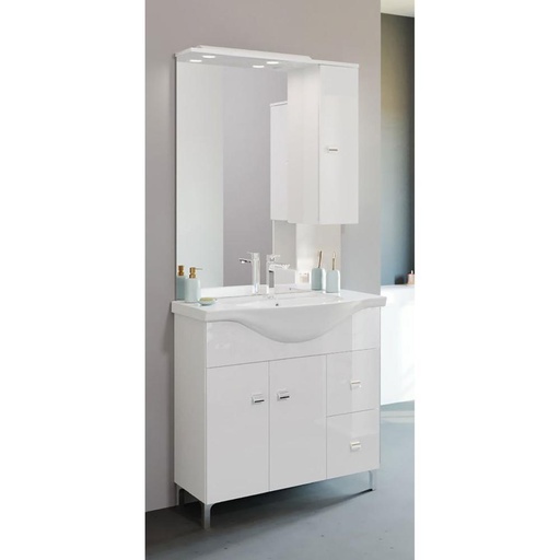 [BRI010649] ANITA BASE CON 2ANTE LAVABO 85CM BIANCO