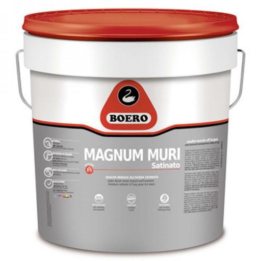 [BOE000229] MAGNUM PER MURI SATINATO BIANCO 4 LT COD.126.001